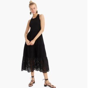 Tiered knit maxi dress with eyelet trim Sz M